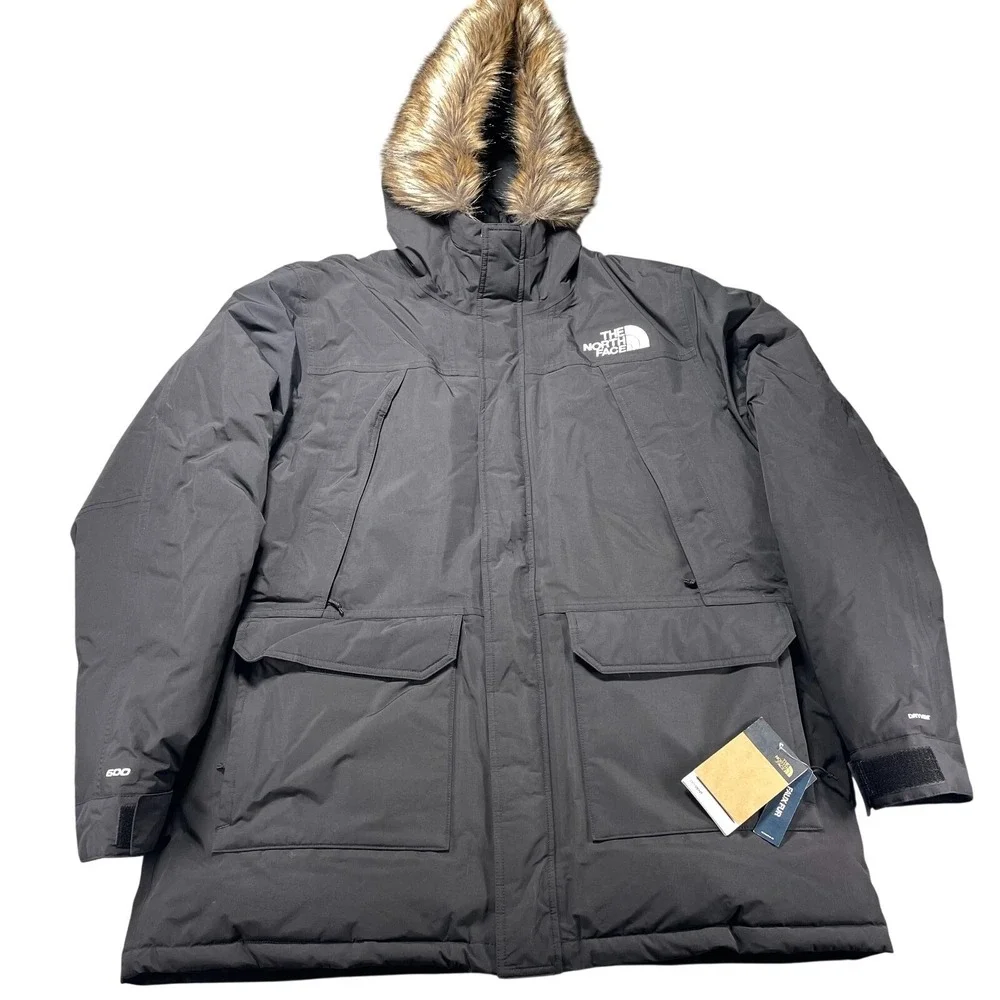 The North Face McMurdo Parka Coat Mens Size XL Black Down 600 DryVent Hooded NEW